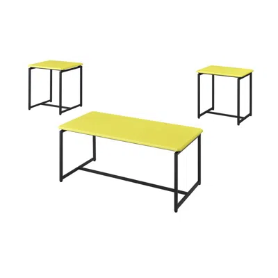 Lilola Home Gt 3 Piece Yellow Carbon Fiber Wrap Coffee Table And End Table Set