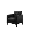 Lilola Home Hale Black Velvet Accent Armchair With Tufting In Black