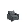 Lilola Home Hannah Dark Gray Woven Convertible Armchair In Gray
