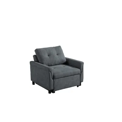 Lilola Home Hannah Dark Gray Woven Convertible Armchair