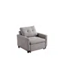 Lilola Home Hannah Gray Woven Convertible Armchair In Gray