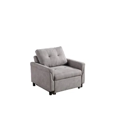 Lilola Home Hannah Gray Woven Convertible Armchair