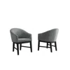 Lilola Home Haven Set Of 2 Gray Fabric Barrel Dining Chair With Black Finish Legs In Gray