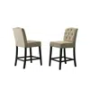 Lilola Home Jasper Set Of 2 Beige Fabric Counter Height Chairs With Black Finish Legs In Brown