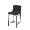Lilola Home Lahni 17.75"w Black Boucle Fabric Counter Height Chair In Blue