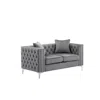 Lilola Home Lilola Lorreto Gray Velvet Loveseat In Gray