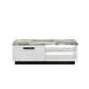 Lilola Home Matilda 47"w White Coffee Table With White Faux Marble Top In White
