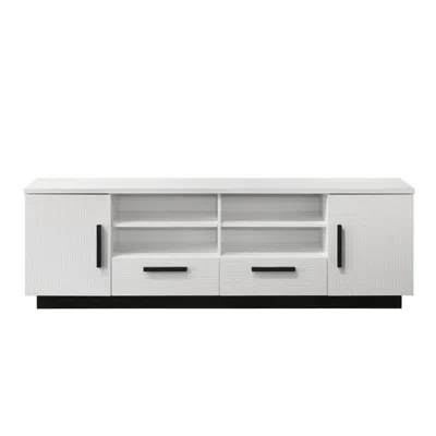 Lilola Home Matilda 70.5"w White Finish Tv Stand With Drawers