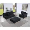 Lilola Home Memphis 122.5"w Black Velvet Reversible Sectional Sofa Ottoman In Black