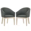 Lilola Home Neroli Set Of 2 Gray Fabric Barrel Accent Chair In Gray