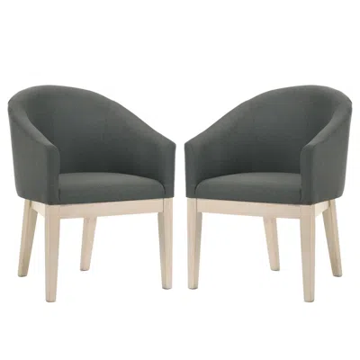 Lilola Home Neroli Set Of 2 Gray Fabric Barrel Accent Chair
