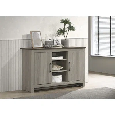Lilola Home Nyla 47"w Gray Oak Console Table, Buffet Table, Sideboard With Shelves And Cabinet Doors