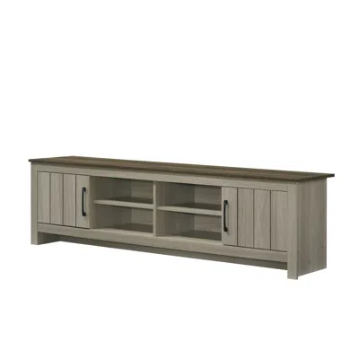 Lilola Home Nyla 68.5"w Gray Oak Tv Stand With Shelves And Cabinet Doors