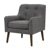 Lilola Home Ryder Mid Century Modern Gray Woven Fabric Tufted Armchair In Gray