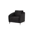 Lilola Home Sofia Black Velvet Modern Chic Accent Armchair In Black