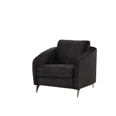 Lilola Home Sofia Black Velvet Modern Chic Accent Armchair