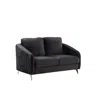 Lilola Home Sofia Black Velvet Modern Chic Loveseat Couch In Black