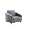 Lilola Home Sofia Gray Velvet Modern Chic Accent Armchair In Gray