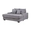 Lilola Home Symphony 67"w Gray Corduroy Oversized Sofa Chaise Lounge Chair In Gray