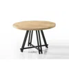 Lilola Home Tate Oak Finish 47" Round Dining Table With Metal Base In Brown