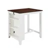 Lilola Home White Finish Small Space Counter Height Dining Table With Usb Charging Ports In White