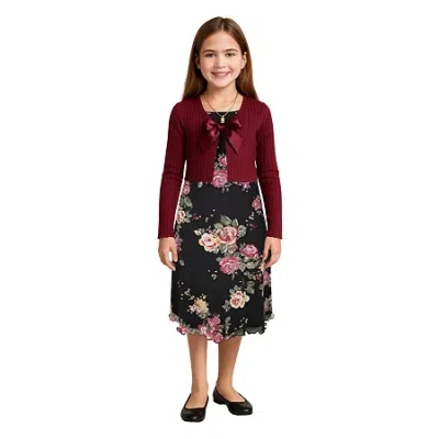 Lilt Big Kid Girls Floral 2-pc. Dress Set In Red