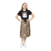 Lilt Big Kid Girls Midi Leopard Dress Set In Black