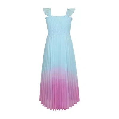 Lilt Big Kid Girls Sleeveless Ombre Maxi Dress In Blue