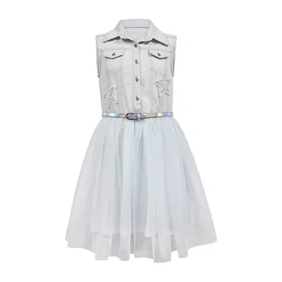 Lilt Big Kid Girls Sleeveless Tutu Dress In Gray