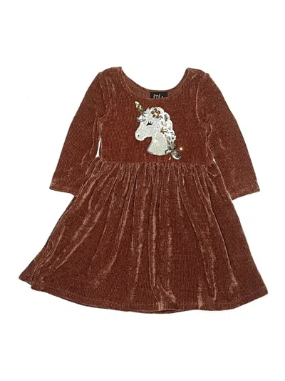 Pre-owned Lilt Kids' Dress In Brown