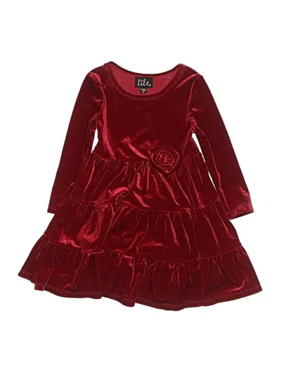 Pre-owned Lilt Kids' Dress In Burgundy