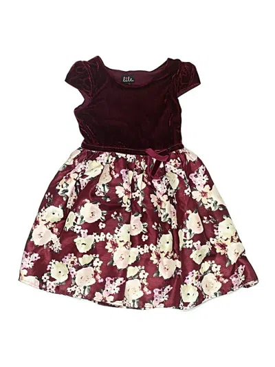 Pre-owned Lilt Kids' Dress In Burgundy