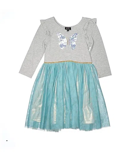 Pre-owned Lilt Kids' Dress In Teal
