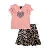 Lilt Little Girls 2-pc. Skirt Set In Pink