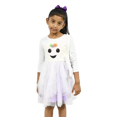 Lilt Kids' Little Girls 3/4 Sleeve Tutu Dress In White