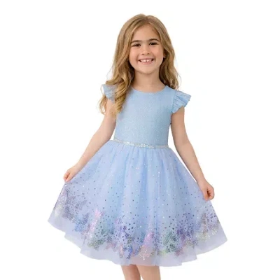 Lilt Kids' Little Girls Short Sleeve A-line Dress In Blue