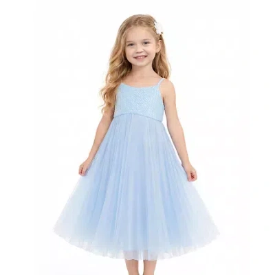 Lilt Kids' Little Girls Sleeveless A-line Dress In Blue