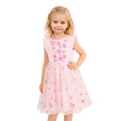 Lilt Kids' Little Girls Sleeveless A-line Dress In Pink