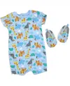 Lily & Jack Baby Boys Safari Short Sleeved Romper And Shoes, 2 Piece Set In Blue