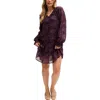 Lily And Lionel Henrietta Floral Print Button Down Mini Dress In Purple