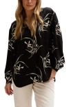 Lily And Lionel Lillibet Large Floral Print Shirt In Black