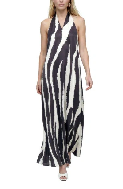 Lily And Lionel London Belle Zebra Print Maxi Dress In Multi