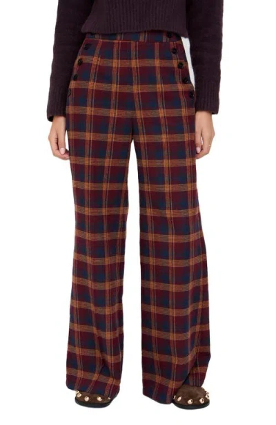 Lily And Lionel London Damson High Waisted Tartan Print Trouser In Multi