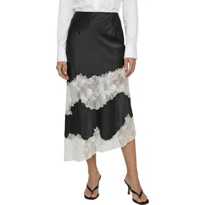 Lily And Lionel London Elenor Lace Insert Midi Skirt In Multi