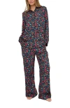 Lily And Lionel London Evie Long Sleeve Print Pajama Set In Multi