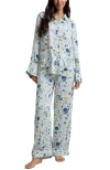 Lily And Lionel London Evie Long Sleeve Print Pajama Set In Blue