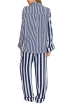 Lily And Lionel London Evie Long Sleeve Print Pajama Set In Blue