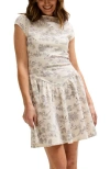 Lily And Lionel London Heidy Corset Inspired Josephine Print Mini Dress In Sand