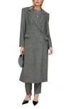 Lily And Lionel London Jakki Tailored Herringbone Print Coat In Gray