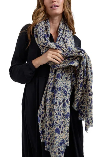 Lily And Lionel London Karen Aster Floral Scarf In Blue